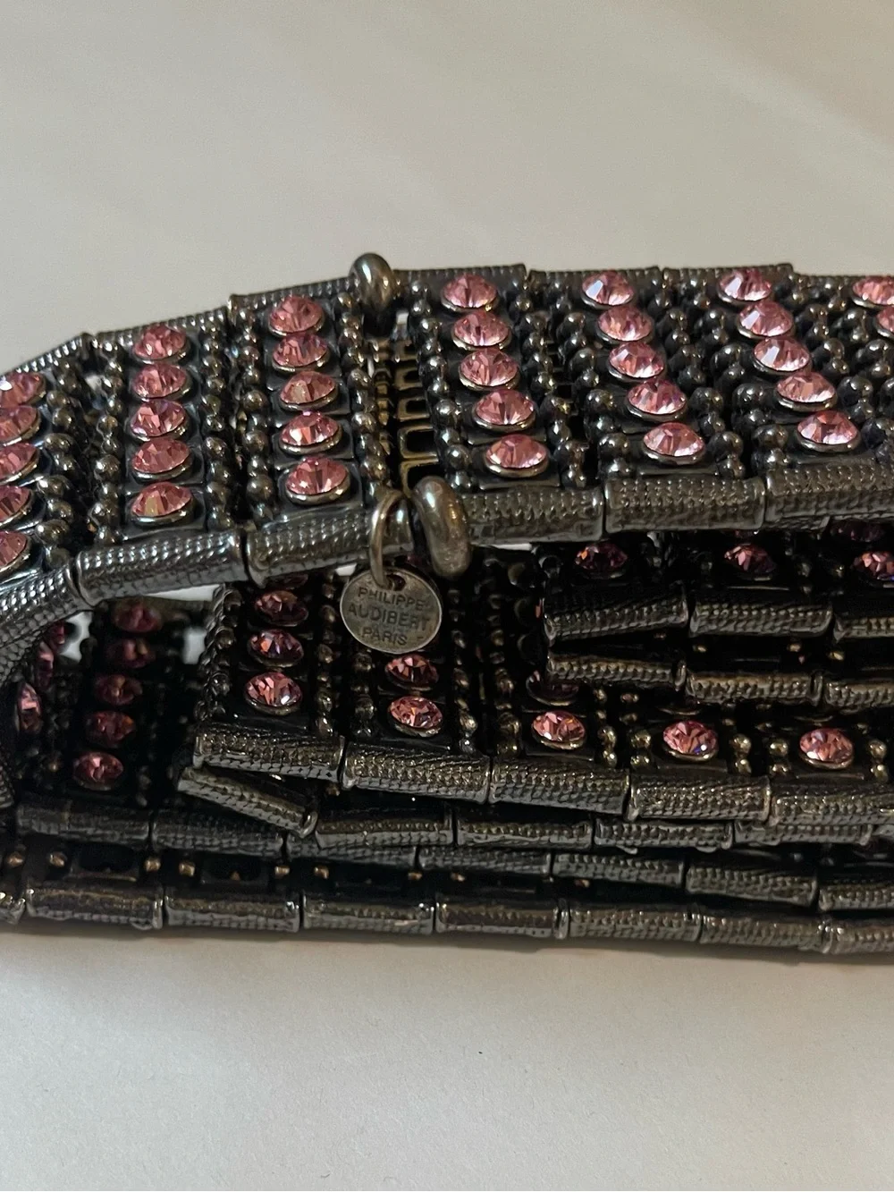 Philippe Audibert Swarovski Pink Crystal Belt